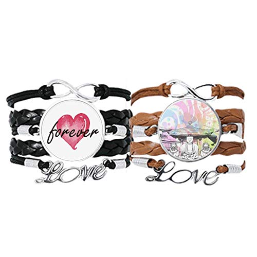 Bracelets en cuir motif lion : lot de 2 bijoux homme tendance en cuir noir