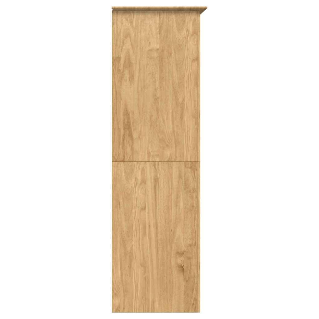 BODO Szafa na ubrania w kolorze miodowo-brązowym z materiału drewnopochodnego z 3 drzwiami, 146 x 53,5 x 173 cm, nie zajmuje dużo miejsca, do sypialni, pokoju dziecięcego i korytarza, miejsce