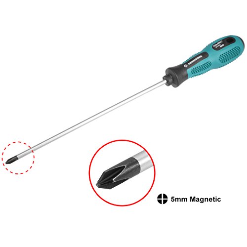 Image of uxcell #1 Phillips Screwdriver 8 Inch Round Shaft Non Slip Comfortable Handle
