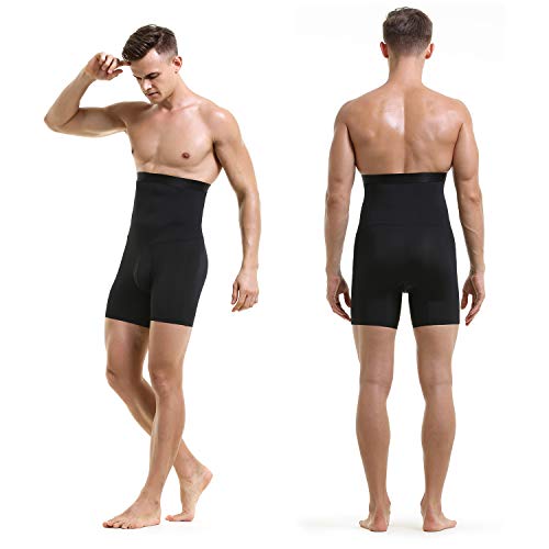 Ouruikia Men's Tummy Control Shapewear High Waist Body Shaper Slimming Underwear Shorts Belly Girdle Boxer Briefs with Fly2