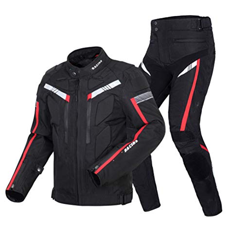 Traje Impermeable de Motocicleta Traje de Armadura de Motocicleta Traje de Carreras de Motos Traje de Ciclista Traje para Todo Clima Ideal para Corredores de Hombres y Mujeres,Black Suit,3XL