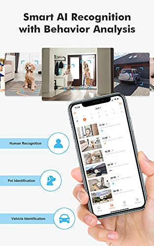 Dzees-2K-Security-Cameras-Wireless-Outdoor-Battery-Powered-AI-Motion-Detection-Spotlight-Siren-Alarm-WiFi-Surveillance-Indoor-Home-Camera-Color-Night-Vision-2-Way-Audio-LocalCloud-IP66-4-Pack