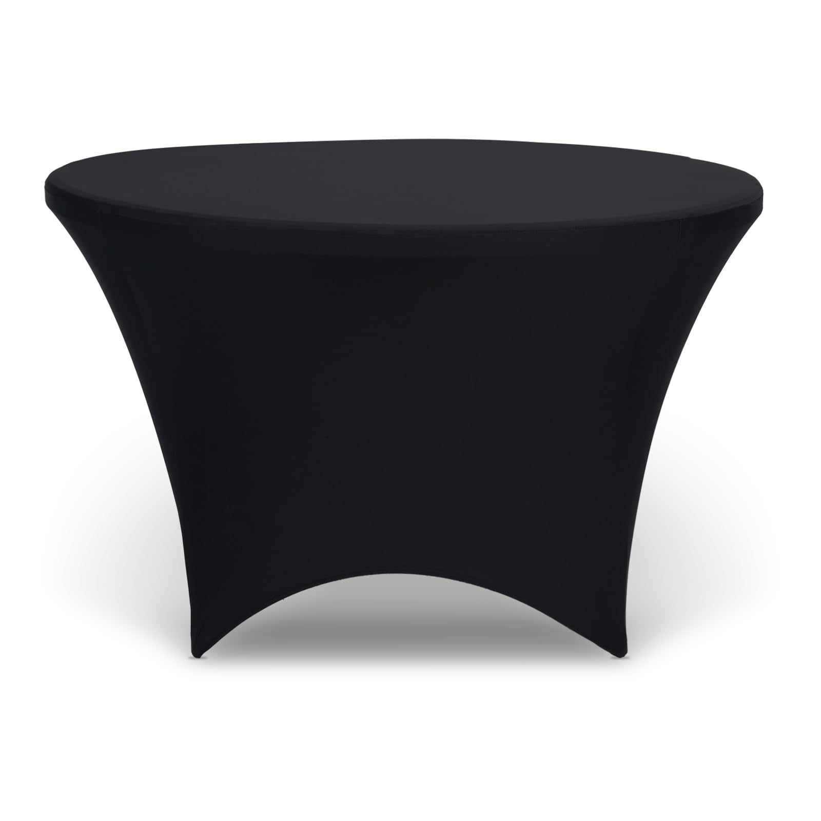 Zdada Black 6Ft Round Stretch Table Cover Spandex Table Cloth Tight Fitted Tablecloths Trestle Table Cover Banquet Wedding Craft Table Cover