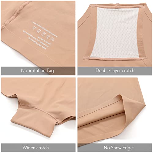 Image of FallSweet No Show Boy Shorts Underwear for Women Seamless Panties Boxer Briefs Pack