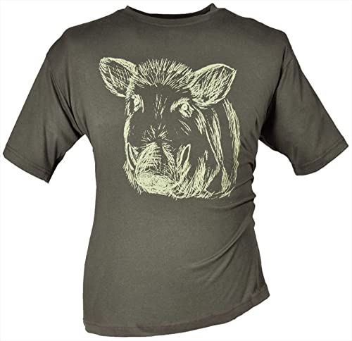 T-shirt de chasse enfant Oefele Hubertus vert olive 164 cm pour jeune chasseur en forêt