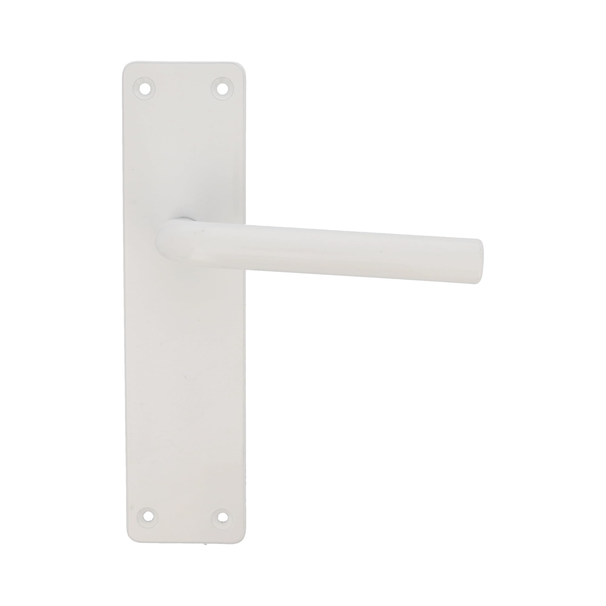 Amig Mattes Chrom - Set Of Aluminium Handles With Plate For Doors - Elegant And Modern Design - Ergonomic And Corrosion Resistant - Includes Screws, White, Aluminium