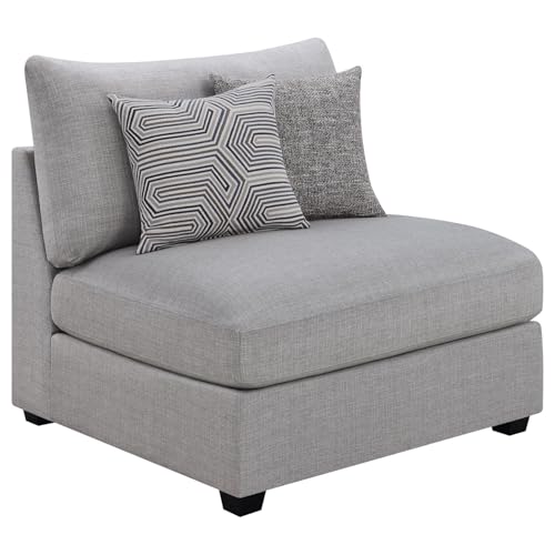 Sillón moderno tapizado sin brazos gris miniatura 1