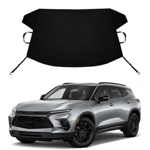 Image of Blazer Custom Windshield Cover for Ice and Snow Che-vy Blazer Heavy Duty 600D Oxford Fabric Windshield Protector Fit Waterproof Frost Snow Cover Winter Car Accessories