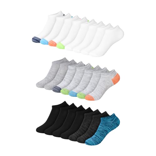 Image of Hanes Boys' Ankle Socks for Boys - Super Value 22-pack Quarter Socks - Lightweight Comfort - No Slip Fit Ez Sort