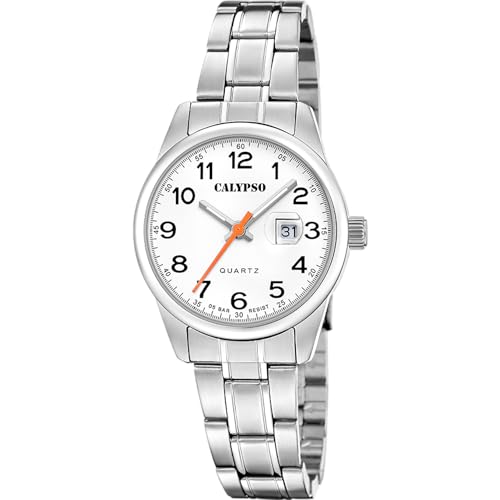 Montre quartz femme Calypso K5873/1 en acier inoxydable avec calendrier chic