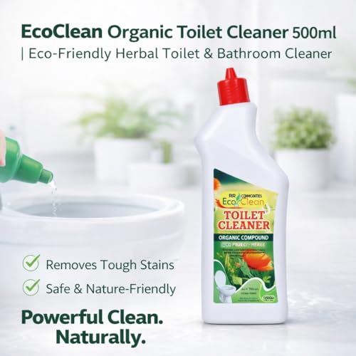 Image of Ecoclean Organic Toilet Cleaner 500ml - Good for septic system | Citrus Smell, Eco Friendly, Bio enzyme, Natural Toilet Cleaner
