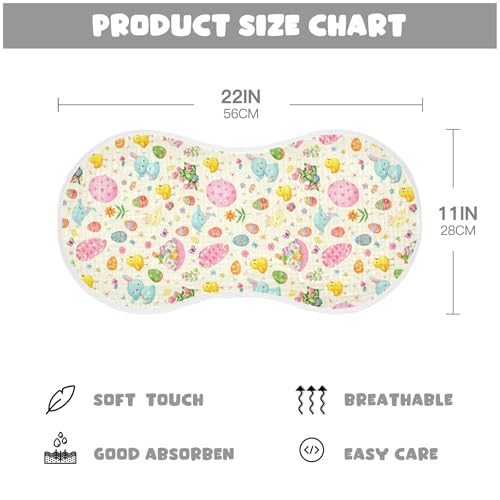 xigua Easter Bunnies Muslin Baby Burp Cloths Set of 2, Super Soft & Absorbent Burping Rags, Cotton Burp Clothes Shower Gift for Newborn, Baby Girls and Boys4