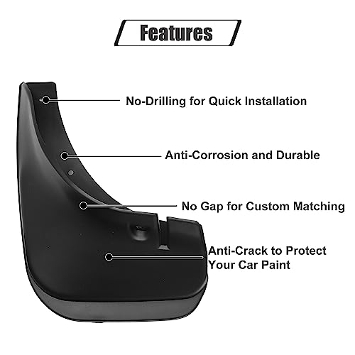 Image of ACROPIX Front and Rear Mud Flaps Splash Guards Fit for Toyota Corolla Sedan 1993-1997 - Pack of 4 Black