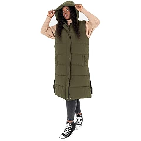 Lovedrobe Women's Khaki Sleeveless Winter Gilet Cover