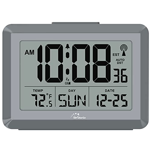 Wallarge Atomic Clock With Temperature And Date – Self Setting Digital Wall Clock Battery Operated, Auto Dst, Easy To Read (No Back Light) #TOP11