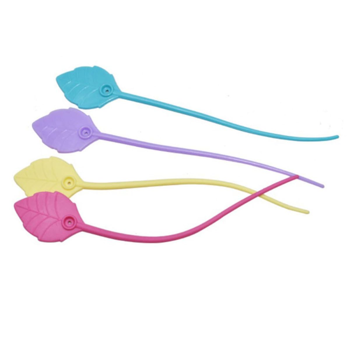 Attaches Alimentaires en Silicone Flexibles et Faciles à Nouer 30pcs de Feuille Couleur Aléatoire pour Emballage Biscuits et Pâtisseries