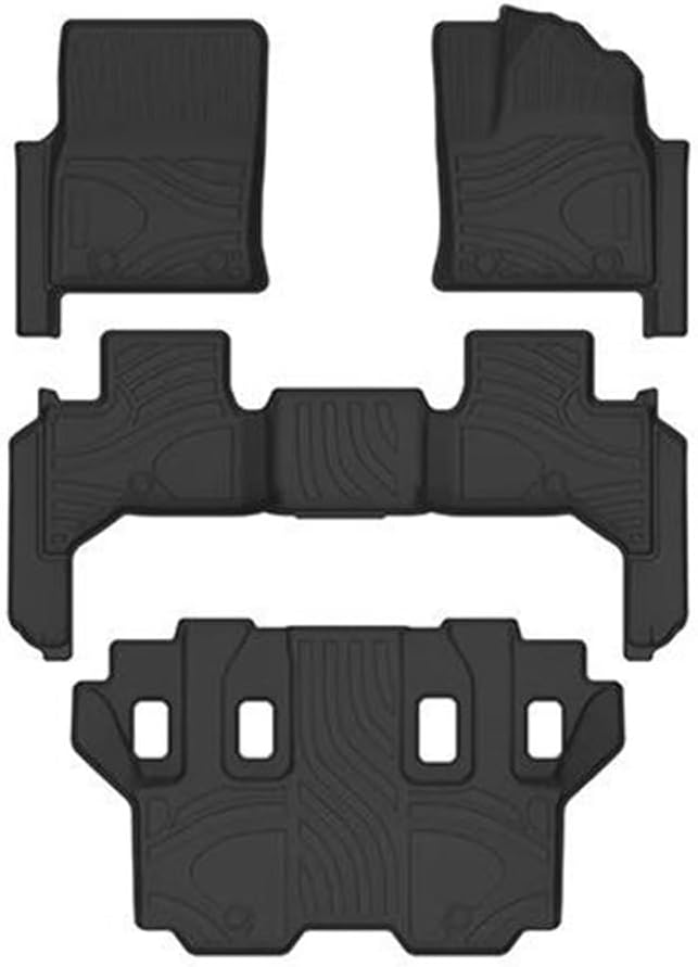 Auto Front Rear Row Floor Mats For LAND For CRUISER For LC300 7-seats 2021-2023 RHD Car Floor Mats All-Weather Foot Mat Pad Tray Interior Accessories