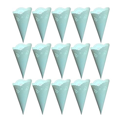 SUPVOX 20 Cônes Porte-confettis en Papier Crépon Creux à Pétales Bleu Clair, 20 Pièces, Décorations Mariage et Fête, Papier Kraft, Accessoires Confettis pour Décoration Événementielle