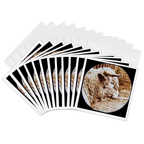 Cartes de vœux vintage Bull Circa 1890 3dRose Gc_269829_2 pour passionnés d'agriculture 15x15cm