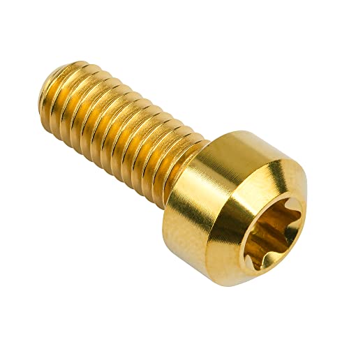 Image of Titanium Torx Square Head M6 x 10 15 20 25 30 35 40 45 50 60 65 70 80mm Screw Pack of 5 (Gold, M6x15mm)