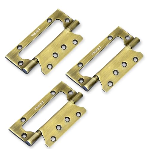 Image of Plantex Butterfly Hinges for Door /Stainless Steel Door Hinges /5 Inch x 14 Gauge Hinge /2.5 mm Hinges for Home /Office /Hotel /Non-Mortise Hinge - Pack of 3 (Brass Antique)