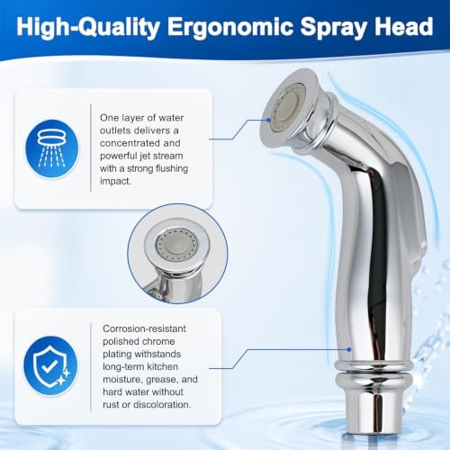 Universal Kitchen Sink Sprayer, Faucet Sprayer with Quick Adapter, Chrome - 4