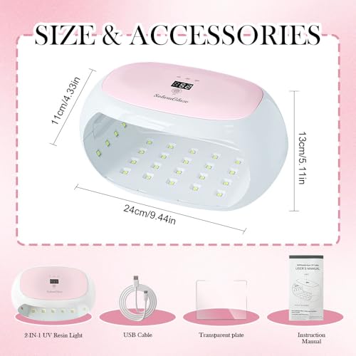 SolaraGlaze UV Light for Resin,360° Ring Dual-Layer & Adjustable Digital Time Setting (1/3/5min) UV Resin Light,56 LED UV Lamp for Resin DIY Process Decorative Jewelry Making by SolaraGlaze - Image 2