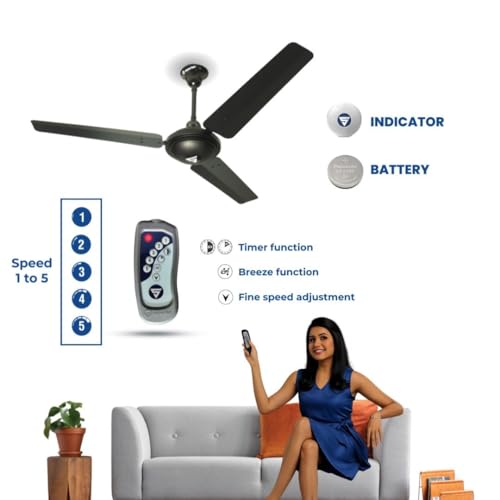 Image of Superfan Super Sevak 1200 mm BLDC Ceiling Fan with Remote | 11 kV Surge Protection | 380 RPM | 220 CMM Airflow | 35W Power Saving Fan | 5 Year Warranty (White)