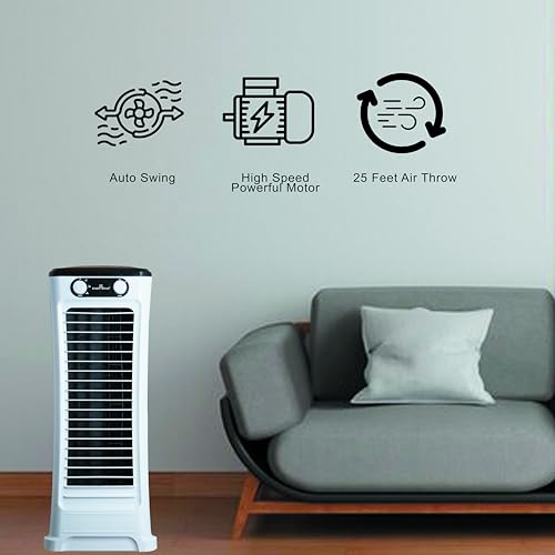 Image of ZS Breezy Tower Fan - Inverter Compatible | 150 Wide Oscillation | Shock-Proof & Child-Safe Design | 3-Speed Control | Auto Air Swing | Energy Efficient | 1 Year Warranty