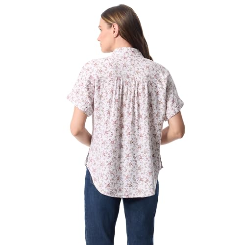 Image of Gloria Vanderbilt Women's Daisy Short Sleeve High-Low Button Down Shirt Standard