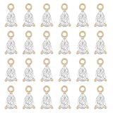 HOBBIESAY 24Pcs 18K Gold Plated Teardrop Charms Rhinestone Drop Pendant Cubic Zirconia Charms Brass Metal CZ Crystal Charm for DIY Bracelets Earring Necklace Jewelry Making Hole: 1.2mm