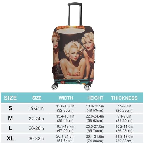 PIN UP Playing Pool Billiards Travel Luggage Cover Suitcase Protector Baggage Covers for Men Women S2