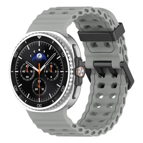 [��������] Samsung Galaxy Watch 8 44mm 40mm �N���V�b�N 46mm �V���R�����X�|�[�c�p�ʋC�� Correa �u���X���b�g Watch8 �X�g���b�v�p �I�[�V�����o���h(Dark Grey,Galaxy watch 8 4