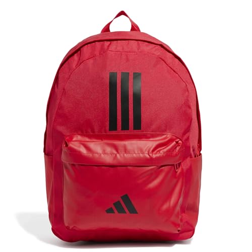 adidas Unisex Classic Three Stripes Backpack Back to School, Pure Ruby/Black, One Size