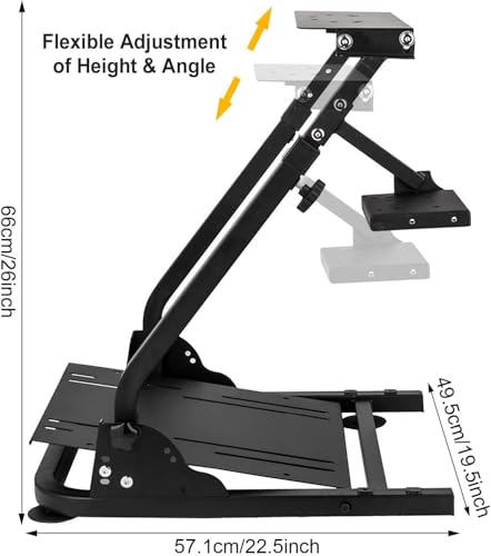 JUSTADIL Racing Steering Wheel Stand for Logitech G920/G25/G27/G29 Wheel, Driving Gaming Simulator Racing Rig, Not Including Pedal & Shifters (Black)