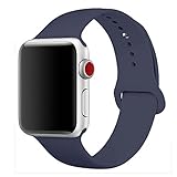 iMOMO [3 Pieces] Watch Band 38mm, Soft Silicone Sport iWatch Band [2 Lengths] Large/Small Wrist Strap Replacement for apple watch Models 38mm - Midnight Blue