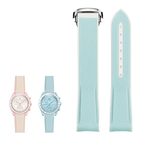 Bracelet de montre 20mm caoutchouc silicone extrémité incurvée pour montre MoonSwatch sport