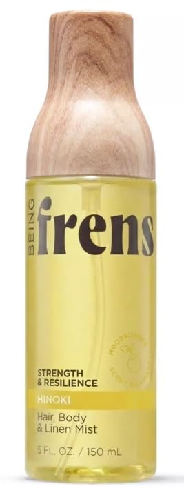 Being Frenshe Hinoki Hair, Body & Linen Mist with Essential Oils, Light Fresh Scent, Multi-Use Fragrance Spray, 5 fl oz