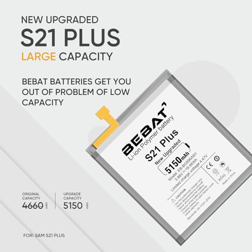 Image of Replacement Battery for Samsung Galaxy S21 Plus,5150mAh High Capacity Battery for Samsung Galaxy S21+ 5G SM-G996 with Tool Kits,EB-BG996ABY