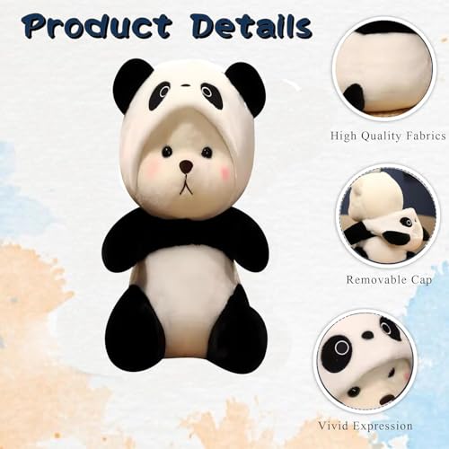 Image of Storescent Stuffed Animal Cute Plush Toy - Hugging Plush Squishy Pillow Toy Gifts (Hooded Hat Panda)
