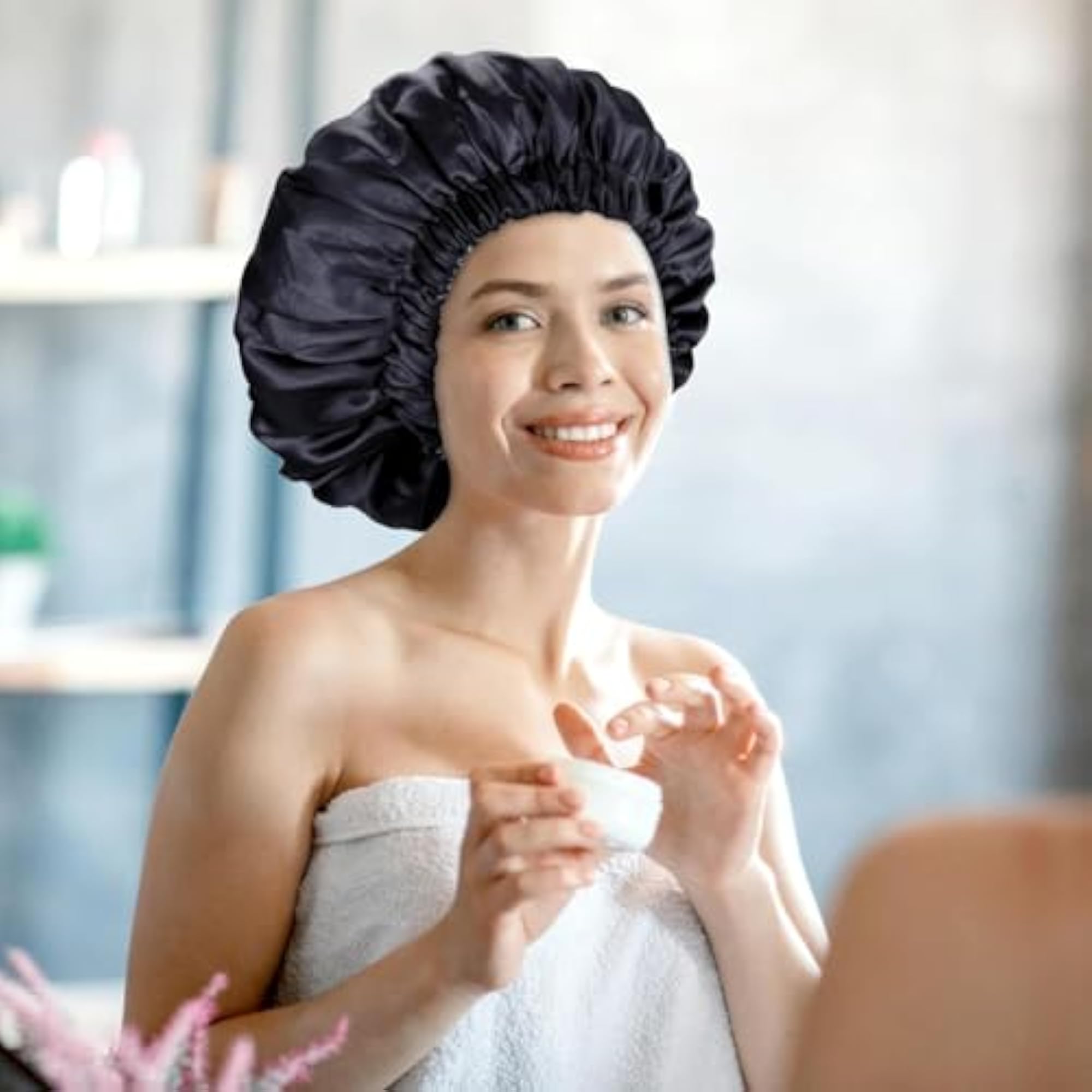 Satin Bonnet for Curly Hair with Silk Pillow Covers