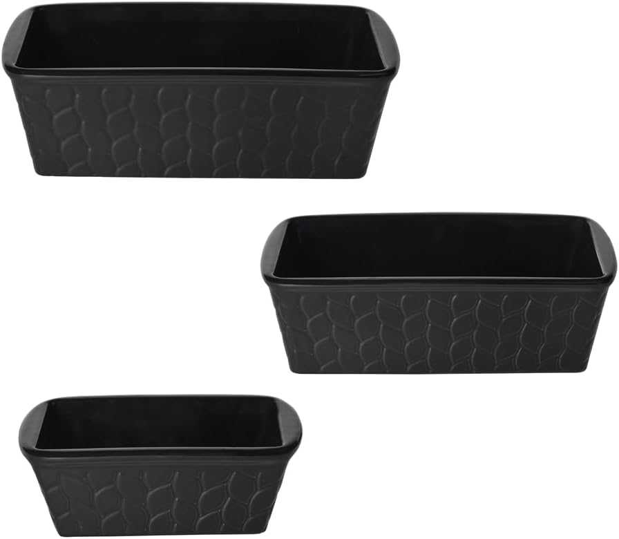 Temptations by Tara Set of 3 Ceramic Loaf Pans – Farmhouse Style