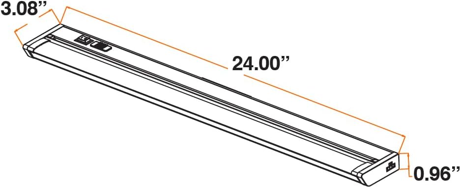 LEDVANCE 24" LED Undercabint Light, 18W, 3 CCT Select 2700/3000/4000K, 80 CRI, Linkable, 1200 LMS, Accessories Included - 1 Pack (62443)