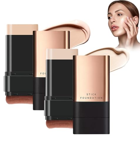 2 en 1: barra de base antiarrugas de lujo, barra de maquillaje de doble cabeza, barra de reparación de base mate sin rastro, barra de base de doble cabeza (#1+#2)