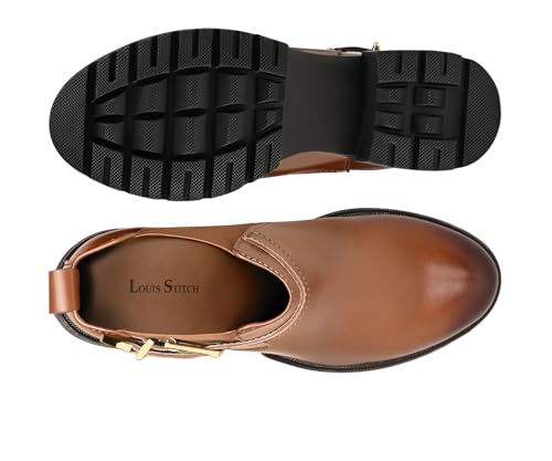 Image of LOUIS STITCH Women's High Ankle Boots| Elegant Buckle Slip-On Boots | Casual Slip-On Long Boots for Women | Casual & Formal Outings | LSLD-CLBT-LBB