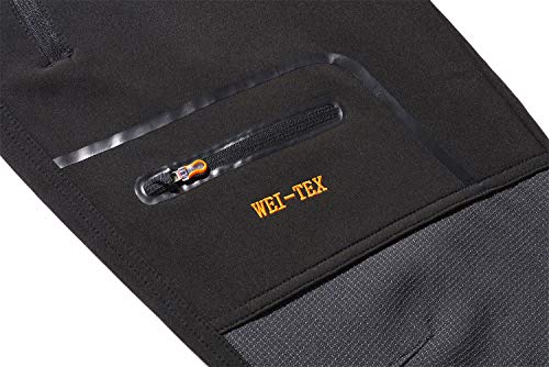 Foto von BenBoy Herren Wanderhose Wasserdicht Softshellhose Outdoorhose Winddicht Warm Gefüttert Skihose Snowboardhose Winter Trekkinghose,KZ1672M-Black2-M