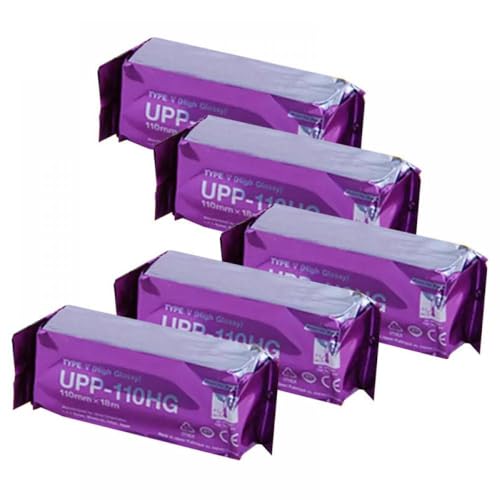 110mm x 18m超音波印刷紙黒と白の互換性のあるUP-890 UP-895MD UP-D895 UP-897MD UP-D897(5 roll)