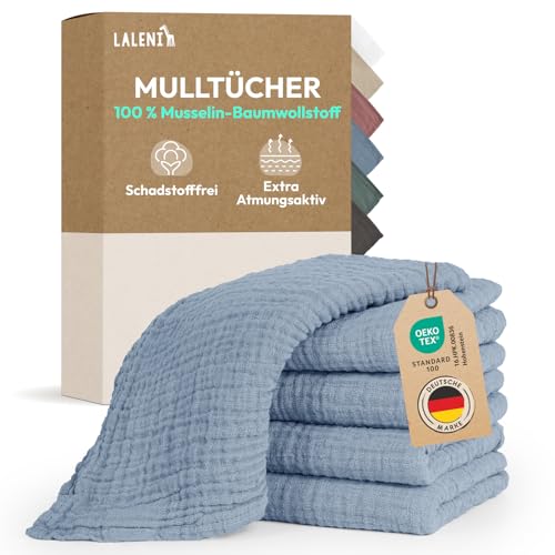 Laleni Spucktücher Baby im 5er Set aus Reiner Baumwolle - schadstofffreie Mulltücher weich 70x70 saugstarke Mussellintücher Baby - Musselin Tuch als Mullwindel waschbare Mulltücher - Blau Laleni Spucktücher Baby im 5er Set aus Reiner Baumwolle - schadstofffreie Mulltücher weich 70x70 saugstarke Mussellintücher Baby - Musselin Tuch als Mullwindel waschbare Mulltücher - Blau