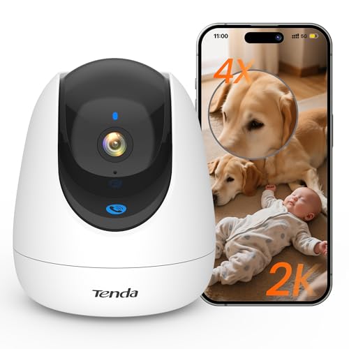 Tenda CP3 Pro Telecamera Wi-Fi Interno, 360° 2K Videocamera di Sorveglianza, Webcam di Sicurezza...
