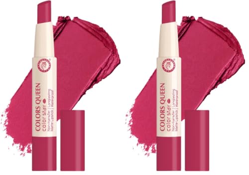 Image of Colors Queen Color Stay Matte Lipstick | Highly Pigmented with Smooth One Swipe Application | Ultra Matte Finish | Smudge Proof & Waterproof | Long Lasting Lipstick for Women (23 - Plum Pretty, 2.1g)
